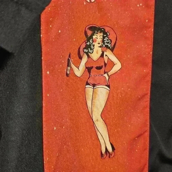 🛑 NWT jogal Mens Vintage-style Polyester Black Short Sleeve Button-up Shirt XL - Picture 5 of 9